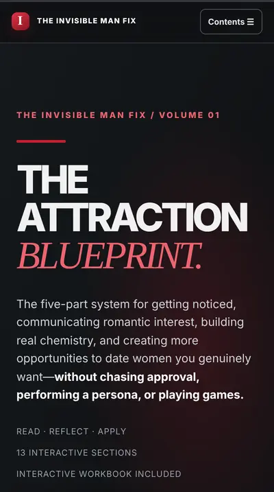 The Attraction Blueprint, open on a phone